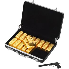 نموذج حقيبة مصغرة مع 18 قطعة من سبائك الذهب المزيفة ملحقات بيت الدمى مجموعة ألعاب الأمتعة الصغيرة DIY للمناظر الطبيعية الصغيرة وتزيين الدمية in Kuwait