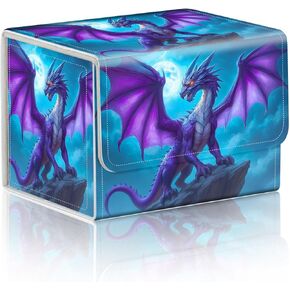 Trading Card Storage Box, Holds 100+ for MTG Cards, Premium PU Leather with Magnetic Closure, Green Skull Durable Deck Box for Magic the Gathering, Trading Card Games in Saudi Arabia