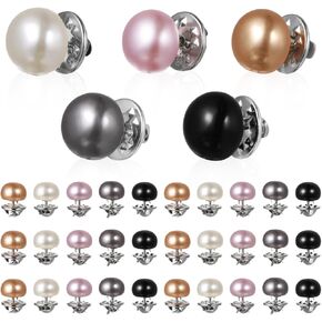 Angoily المضادة للتعرض أزرار بروش للنساء 25 قطعة لا خياطة دبابيس مستديرة لفساتين البلوزات بالأزرار ملابس آمنة التستر الملحقات in Kuwait