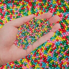 Craft Pearls Small Holeless Faux Pearls, ABS Plastic Beads for DIY Jewelry Making, Nail Art, Decoration (Off-White(4mm/4200 Grains)) in Kuwait