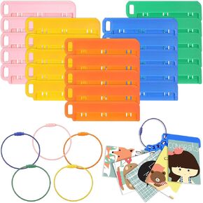 25 Pcs Reusable Card Holder Compatible with Yoto and 5 Pcs Rings, Portable Insert Style Card Sleeves with Stainless Steel Rings for Storage Organizer(Morandi) in Kuwait
