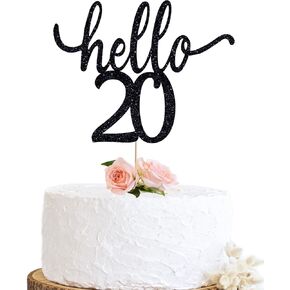 Hello 18 Birthday Cake Topper,Funny 18th Birthday Party Decorations Happy 18th Cake topper for girls, Black Glitter 18 Party Decorations For boy in Saudi Arabia