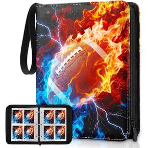 Baseball Card Binder 4-Pocket Trading Card Binder Holds up to 400 Pockets with 50 Removable Double-Sided Sleeves Zipper Cards Holder Album for Sports & TCG Collectors in Kuwait