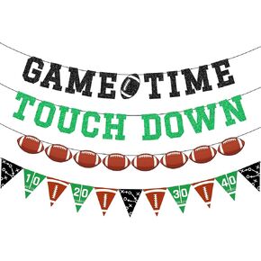 Game Time Touch Down Football Banner - Pre-Strung Football Birthday Party Decorations for Touchdown Themes in Kuwait