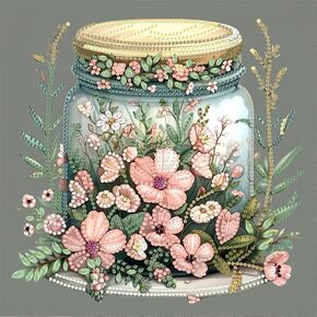 مجموعات الطلاء الماسي من أنوفر للبالغين، لوحة ألماس كريستالية ذات شكل خاص على شكل زهرة 5D للمبتدئين، مجموعات فنية ماسية لتزيين جدران المنزل، 12 × 12 بوصة in Kuwait