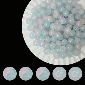 8mm Crackle Glass Beads for Jewelry Making, 700Pcs Round Crystal Beads for Bracelets, DIY Crafts (Lt Pink Crackle) in Saudi Arabia