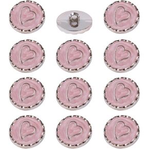 Lilaly 12PCS 1 Inch Khaki Heart Buttons for Crafts, Sewing Buttons for Clothes, Button Kit Suitable for Shirt, Coat, DIY Project in Kuwait