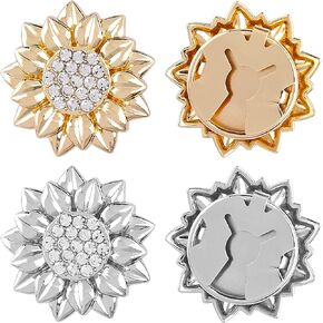 4 Pack Crystal Sunflower Button Covers Decorative Buttons for Men Women Shirts Cuffs Formal Business Wedding Tuxedo in Kuwait