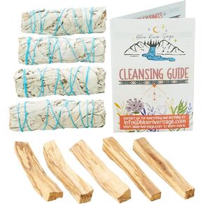 10 Sage Smudge Sticks ~ White Sage, Rosemary, Cedar, Juniper, Palo Santo, 3 Flower Sages, Blue Sage, Yerba Santa | Smudge Kit Unique Natural Sage Bundles Sustainably Sourced Smudging Cleansing in Kuwait