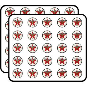Round Vintage TEXACO Gas (Gasoline Logo Old Rat Rod) Sticker for Scrapbooking 1" 50 Pack Stickers Waterproof Vinyl Decals in Saudi Arabia