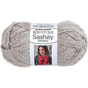 Coats Yarn Red Heart Boutique Sashay Sparkle Yarn, Platinum in Saudi Arabia