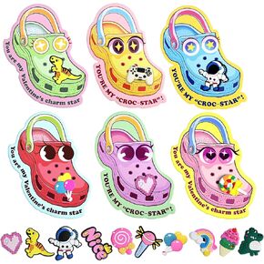 Valentines Day Cards for Kids School Classroom,30 Pack Valentines Day Gifts for Kids with Shoe Charms Bulk, Valentine Party Favor School Exchange Gifts in Saudi Arabia