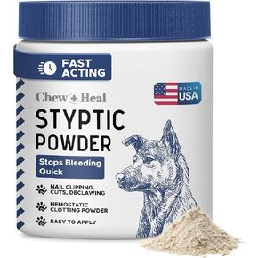 Chew + Heal Labs Styptic Powder for Dogs, Cats, and Other Animals - 1.5 oz - Quick Stop Bleeding Powder for Clipping Nails, and Other Minor Cuts - Blood Stop Powder in Saudi Arabia