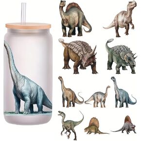 5pcs Dinosaur UV DTF Cup Wraps Winter UV DTF Transfer Waterproof Sticker for Glass Cups Furniture Craft DIY Crafts，Rub on Transfer Stickers for DIY Water Bottle Laptop Decal Wood Car in Saudi Arabia