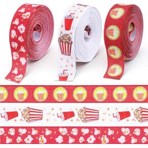 3 قطع من أشرطة الفشار Grosgrain بطول 15 ياردة، أشرطة قماشية مقاس 0.59 بوصة لمسرح الأفلام وشريط بوليستر لطيف لتغليف هدايا عيد الميلاد ومستلزمات الحرف اليدوية in Kuwait