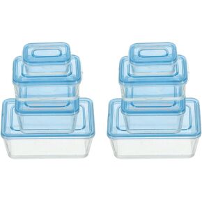 Mini Dollhouse Food Storage Box, Miniature Kitchen Role-Play Plastic Fresh Containers with Lid Perfect for DIY Making & Tiny House Accessories & Craft Model (White & Blue 8Pcs) in Kuwait