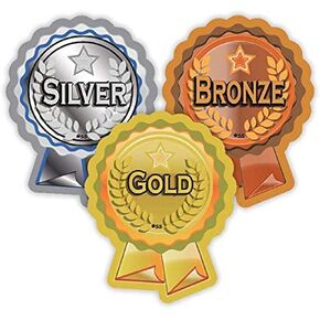 SuperStickers Gold, Silver and Bronze Rosette Stickers (120 Stickers) in Saudi Arabia