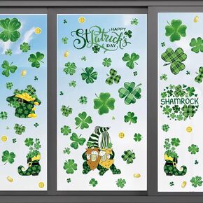 DECORWELL 500Pcs St. Patrick's Day Stickers Roll, Shamrock Stickers for St Patricks Day Decorations, Lucky Clover Self-Adhesive Laser Seal Labels Decor for Irish Party Envelope Cards Gift Bags in Saudi Arabia