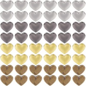 100Pcs Alloy 1 Hole Heart Shaped Buttons Retro Love Shank Metal Bulk Vintage Golden Silver Assorted Trim Matallic Valentine Brass Gold Buttons for Crafts Sewing Making Clothes Decorations in Kuwait