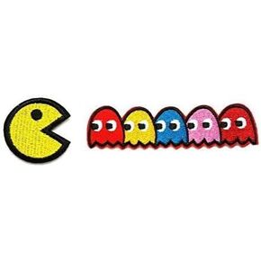 Arcade Game Iconic Video Game Ghosts Patches Blinky Pinky Inky Clyde Embroidered Iron On/Sew On Patch for hat, Jackets, Clothes, Backpacks, 1" & 4" x 1" in Kuwait