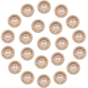 200 قطعة 1 بوصة اليدوية مع الحب أزرار خشبية للحرف اليدوية 25 مللي متر جولة الخشب الحرفية زر السائبة لصياغة الخياطة in Kuwait