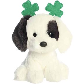 Aurora Whimsical St. Patrick's Day 6" Clover Dog Stuffed Animal - Seasonal Plush to Celebrate Irish Culture - Good Luck Charm and For Decorating Partys - White 6 Inches in Kuwait