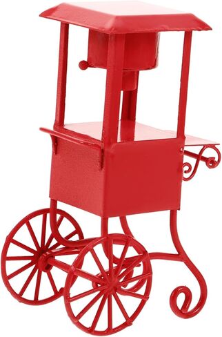 Miniature Movie Theater Popcorn Machine Decor with Wheels Cute Snack Cart for Dollhouse Party Supplies and Movie Night Realistic Popcorn Stand Model in Saudi Arabia