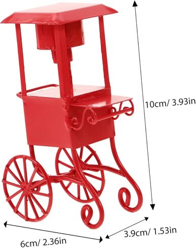 Miniature Movie Theater Popcorn Machine Decor with Wheels Cute Snack Cart for Dollhouse Party Supplies and Movie Night Realistic Popcorn Stand Model in Saudi Arabia
