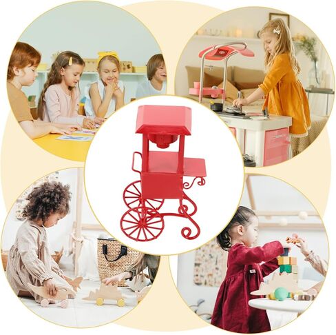 Miniature Movie Theater Popcorn Machine Decor with Wheels Cute Snack Cart for Dollhouse Party Supplies and Movie Night Realistic Popcorn Stand Model in Saudi Arabia