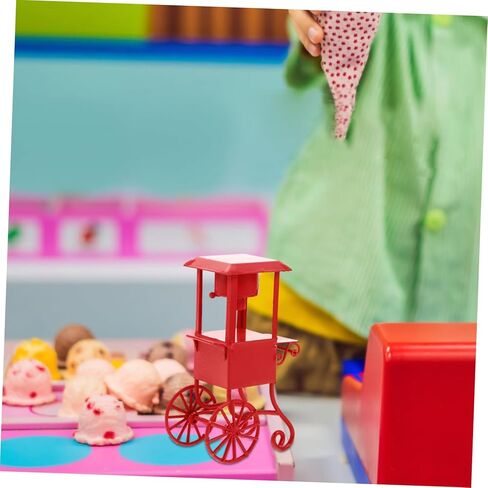 Miniature Movie Theater Popcorn Machine Decor with Wheels Cute Snack Cart for Dollhouse Party Supplies and Movie Night Realistic Popcorn Stand Model in Saudi Arabia