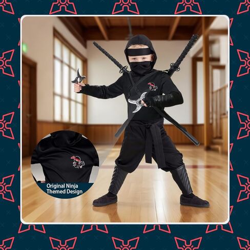 16 Pcs Ninja Iron on Patches Cartoon Sew On Embroidered Karate Patch for Clothes Backpacks Trucker Hats Pants Jeans Super Cute Ninja Themed Birthday Party Favors,Gifts in Saudi Arabia