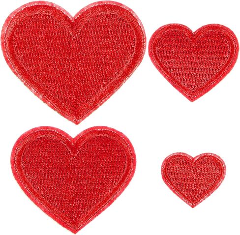 40 Pcs Heart Iron On Patches, Iron On Heart Patches Hearts Patch Mini Sew-on Embroidered Patch for Clothing Jackets Backpacks Jeans Hats Applique Four Sizes(Purple) in Saudi Arabia