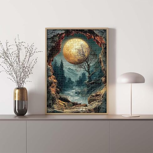 PICKFORU Nature Puzzles for Adults 1000 Pieces, Fantasy Forest Landscape Puzzles Moon Plant Tree, Mountain Scenic Challenge Jigsaw Puzzle in Saudi Arabia