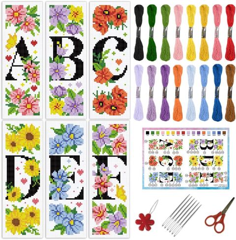 INFUNLY 6pcs Peacocks Cross Stitch Bookmark Kit for Adults Beginners Blue Peacock DIY Cross Stitch Kits Pre-Printed Feather Stamped Embroidery Bookmark Kit with Instruction for Book Lovers Readers in Saudi Arabia
