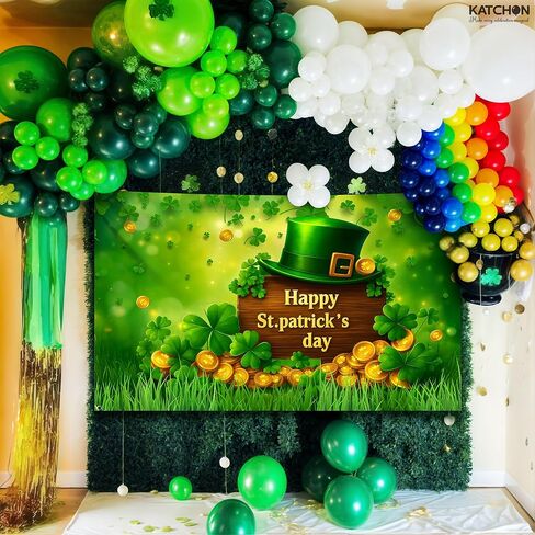 Happy St Patrick's Day Banner - 72x44 Inch | St Patricks Day Backdrop for Photography | St Patricks Day Decorations Banners | Shamrock Decorations | St Patricks Day Decor Banner wall poster in Saudi Arabia