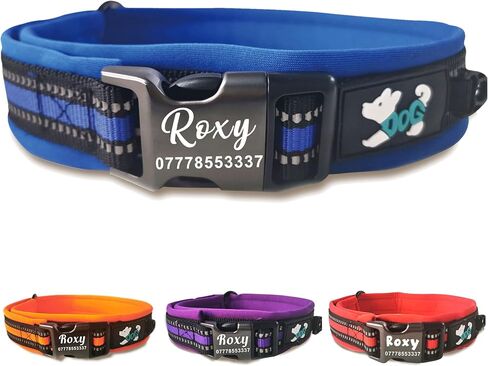 Dog Collar Personalized Reflective Nylon Collar Adjustable Soft & Breathable Pet Collars with Name & Phone Number for Small Dogs Medium Dogs Large Dogs (Orange, M) in Kuwait
