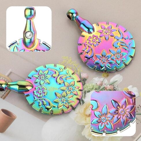2 PCS Yarn Cutter Pendants Thread Cutter Pendants, Vintage Metal Yarn Cutters Thread Snips Round Floral Design Craft Cutting Tools Sewing Scissors for DIY Sewing and Knitting (Dazzle Color) in Saudi Arabia