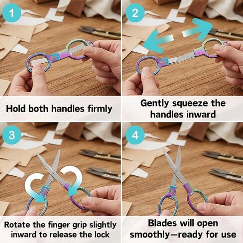 مقص قابل للطي، 3 قطع مقص صغير محمول من الفولاذ المقاوم للصدأ للسفر والخياطة والمكتب (اللون) in Kuwait