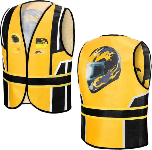 Jiuguva 2 Piece Kids Race Car Vests, Kids Race Car Driver Costume for Boys Girl Birthday Party Decoration in Saudi Arabia