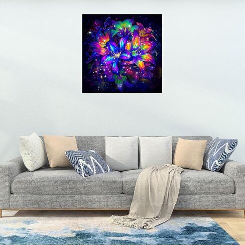 KTHOFCY 5D DIY Floral Flower Diamond Painting Kits for Adults,Flowers Bloom Wealth Full Drill Embroidery Cross Stitch Crystal Rhinestone Paintings Arts Wall Decor Painting Dots Kits 11.8X11.8 inch in Saudi Arabia