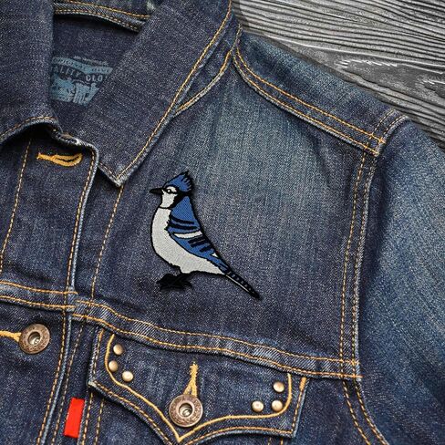 Blue Jay Embroidered Iron-on Patch in Saudi Arabia