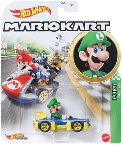 Hot Wheels Mario Kart Die‑Cast Car Bundle – 6‑Pack with Mario, Luigi, Yoshi, Toad, Bowser, & Wario | 1:64 Scale, Display-Ready GBG25-957G in Saudi Arabia