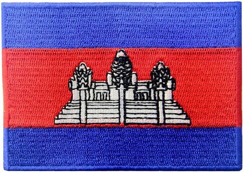Cambodia Flag Patch Embroidered Applique Iron On Sew On Cambodian Khmer National Emblem in Saudi Arabia