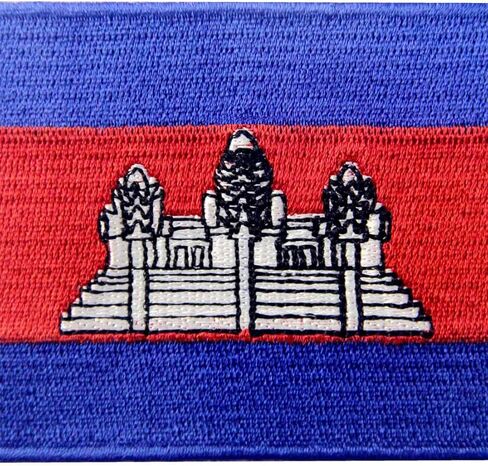 Cambodia Flag Patch Embroidered Applique Iron On Sew On Cambodian Khmer National Emblem in Saudi Arabia