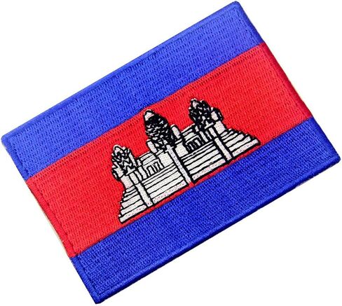 Cambodia Flag Patch Embroidered Applique Iron On Sew On Cambodian Khmer National Emblem in Saudi Arabia