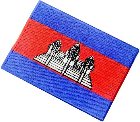 Cambodia Flag Patch Embroidered Applique Iron On Sew On Cambodian Khmer National Emblem in Saudi Arabia