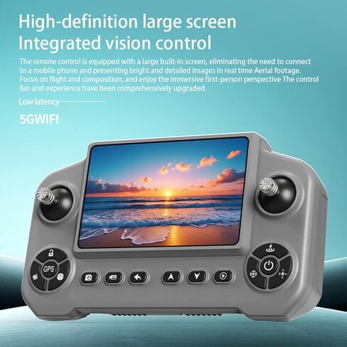 طائرة بدون طيار مع طائرات بدون طيار بكاميرا 8K للبالغين، شاشة LCD عالية الوضوح مقاس 4.5 بوصة وشاشة عرض كبيرة للتحكم عن بعد، 3 بطاريات، 5G HD بدون فرش GPS بدون طيار العودة التلقائية، تجنب العوائق (أسود وبرتقالي) (أسود) in Kuwait