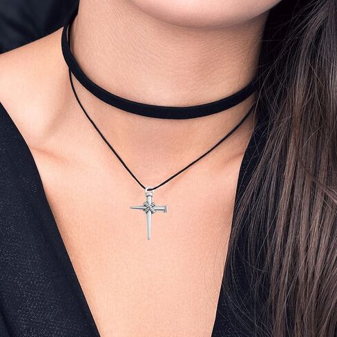 50pcs Antique Silver Jesus Cross Charms Alloy Religious Cross Crucifix Pendants Crucify Dangle Charms for DIY Necklace Bracelet Keychains Jewelry Making Crafting in Saudi Arabia