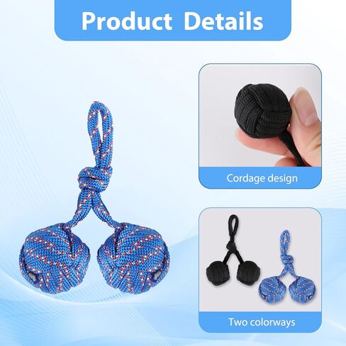 2PC Adult Fidget Beads Skill Set, with Black and Blue Options - Parachute Cord and Steel Beads Handmade Fidget, Portable EDC Leisure, Ideal for Stress Relief and Skill Building in Kuwait