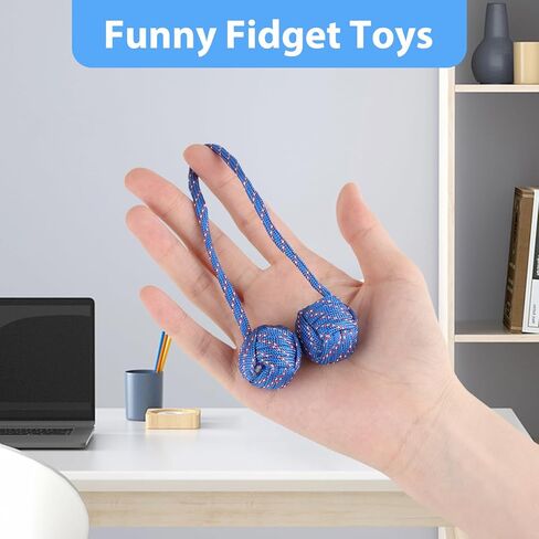 2PC Adult Fidget Beads Skill Set, with Black and Blue Options - Parachute Cord and Steel Beads Handmade Fidget, Portable EDC Leisure, Ideal for Stress Relief and Skill Building in Kuwait